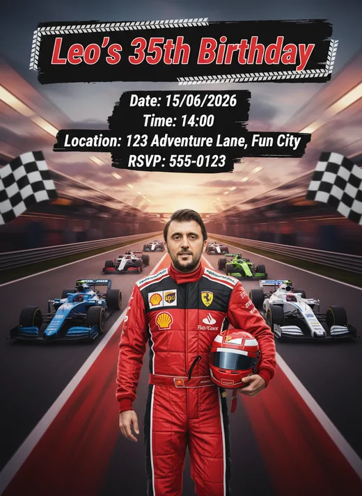 Personalised birthday invitation